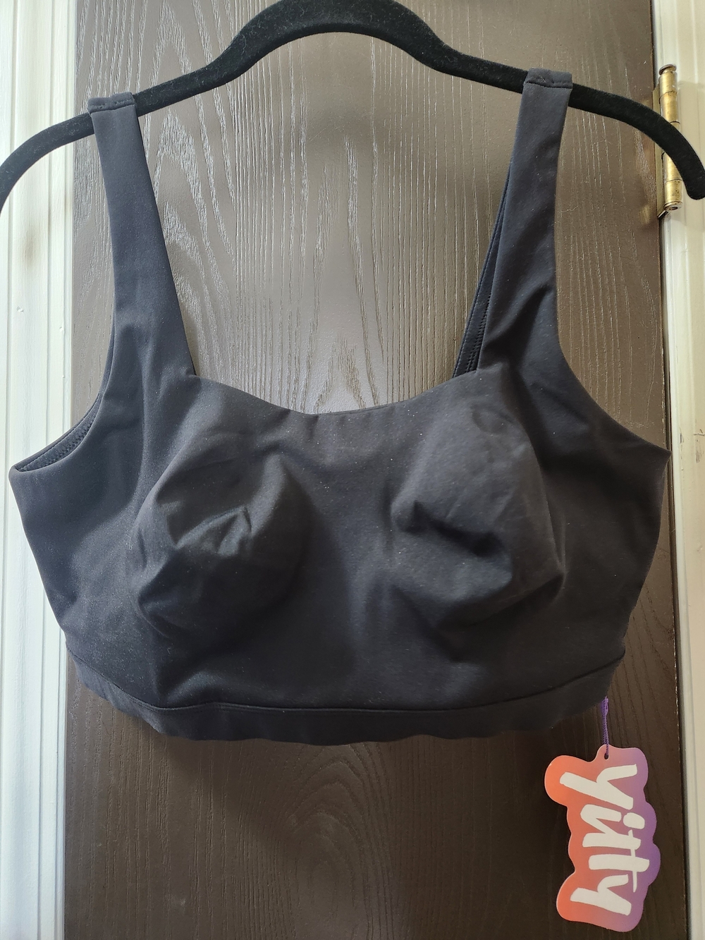 YITTY Black Square Neck Wireless Sports Bra